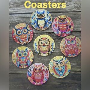 Hand Crafted Vibrant Owl Coaster Collection